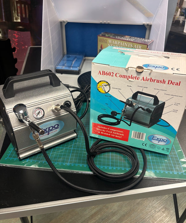 EXPO AB602 AIRBRUSH & COMPRESSOR PACKAGE DEAL