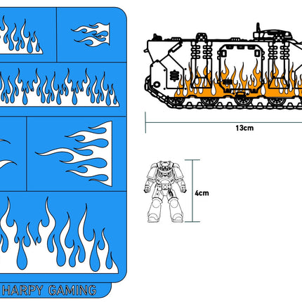 Flames Wargaming Airbrush/Painting Stencil