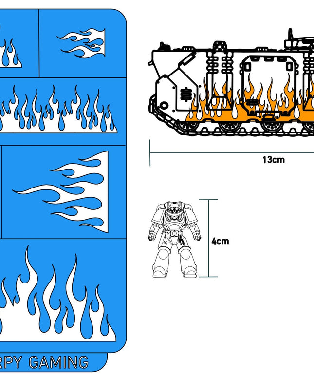 Flames Wargaming Airbrush/Painting Stencil