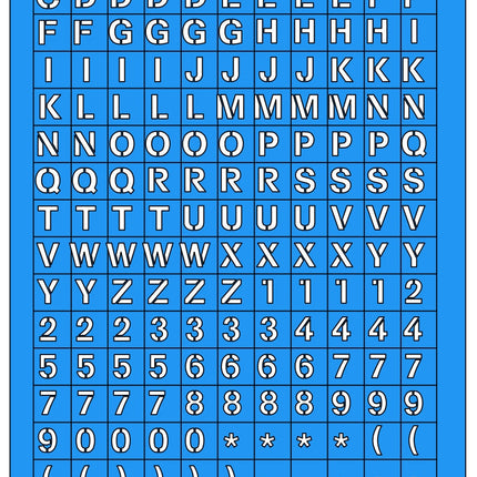 Letters & Numbers - Wargaming Airbrush/Painting Stencil