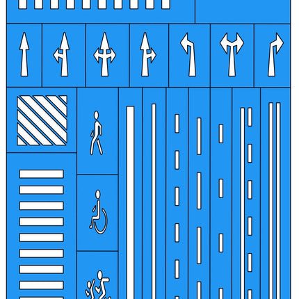 Road Markings Wargaming Airbrush/Painting Stencil