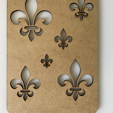 Fleur de Lys Wooden Wargaming Airbrush/Painting Stencil