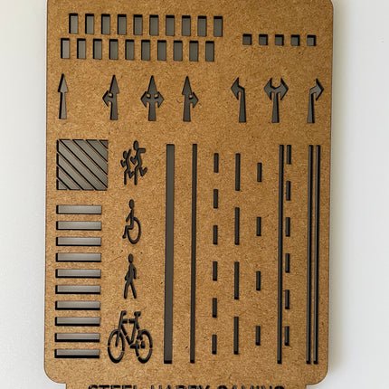 Road Markings Wooden Wargaming Airbrush/Painting Stencil