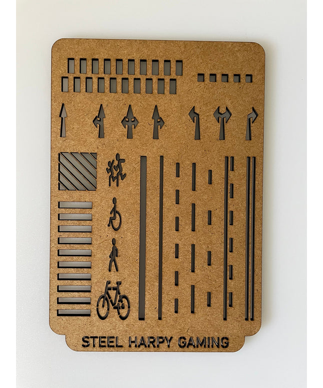 Road Markings Wooden Wargaming Airbrush/Painting Stencil
