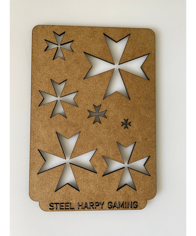 Templar Cross Wooden Wargaming Airbrush/Painting Stencil