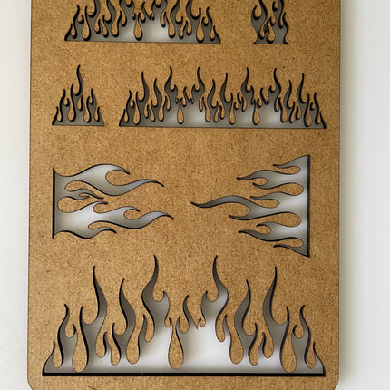 Flames Wooden Wargaming Airbrush/Painting Stencil