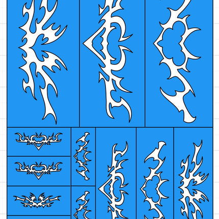 Dark Tribal Space Elves - Wargaming Airbrush/Painting Stencil