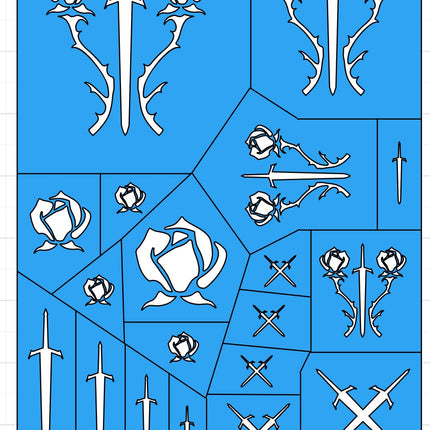 Roses and Swords Wargaming Airbrush/Painting Stencil