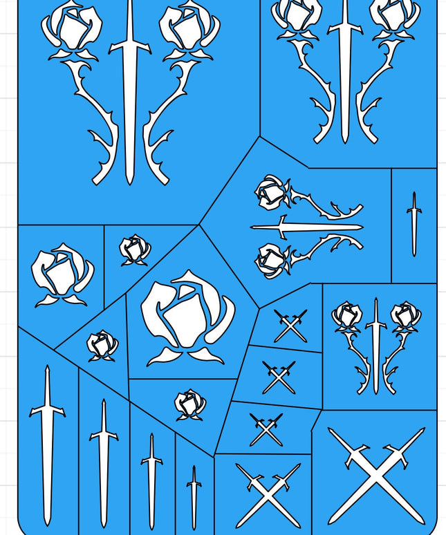 Roses and Swords Wargaming Airbrush/Painting Stencil