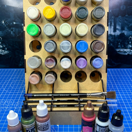 Freestanding Paint/brush stand -  30 paint capacity (dropper Btl)