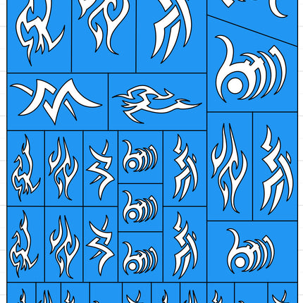 Dark Tribal Space Elves - Wargaming Airbrush/Painting Stencil