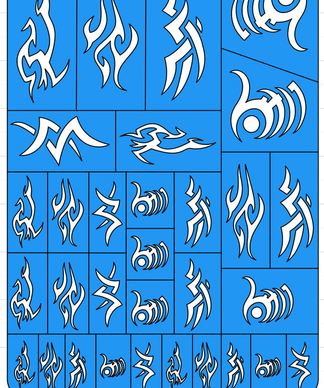 Dark Tribal Space Elves - Wargaming Airbrush/Painting Stencil