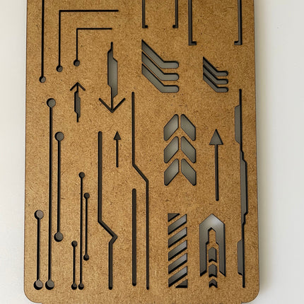 Arrows & Hazards Wooden Wargaming Airbrush/Painting Stencil