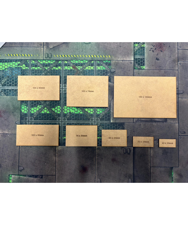 3mm MDF Rectangle bases - Harpy Hobby Accessories