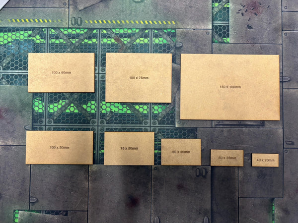 3mm MDF Rectangle bases - Harpy Hobby Accessories